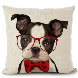 CushioncoverFrenchie Puppy Glasses